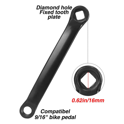 Beefy 170mm Left Steel Crank Arm For Bikes With Diamond Hole Replacement Part Black Durable Construction Easy Install