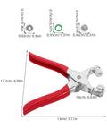 Dope Five Claw Stainless Steel Snap Fastener Kit For Clothes, Lightweight Hollow Construction, Durable Metal Snap Buttons For Sewing And Garment DIY, Easy Install Snaps For Jackets, Jeans, And Shirts, 13cm red snap pliers with 0.95cm dies