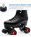 Adjustable Rubber Toe Stopper For Roller Skates High Elasticity Brake Head Replacement on black leather quad skate