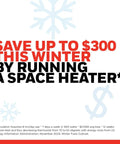 Save up to $300 with 360 Degree All Around Heat Portable Space Heater With Adjustable Thermostat And Two Heat Settings.