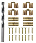 8 Pack 8mm Hidden Brass Barrel Hinges With 180 Degree Concealed Action, Drill Bit Included, Gold Finish, Rust-Resistant Premium Brass