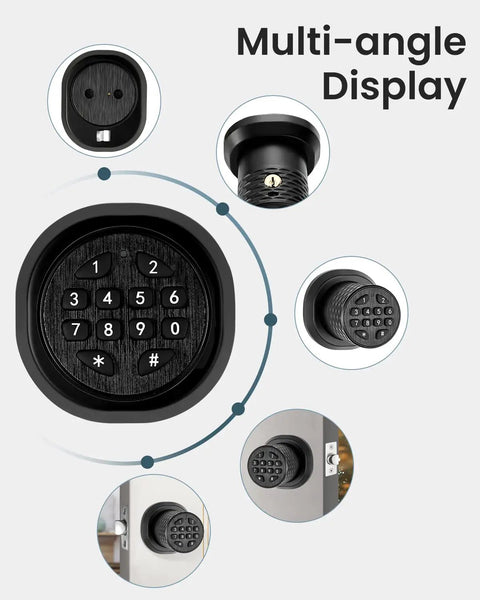 Keypad Door Lock With Digital Knob Electronic Keyless Entry Auto Lock Back Locking Anti Slip Handle Anti Peeping Password Easy Install For Home Office Bedroom Silver Smart Home Ready