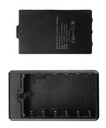 Rugged Six Slot Battery Enclosure With Real Time Digital Display For Portable Road Trips And Campouts Plug And Play Usb Charger Case top view of battery compartment