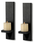 Premium Quality Hardwood Wall Candle Sconces Pair Grabbed For Your Dope Home Setup Badass Rustic Style, black wall mounted holders with candles.