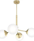 Hepburn 4 Light Modern Brass Sputnik Chandelier Dimmable Fixture For Bedrooms Kitchens Dining And Living Rooms With Premium Brass Finish