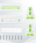 No Sweat Rv Bubble Level Kit For Camper Trailers And Travel Camping Gear includes two rectangular and T shape gauges with screws.