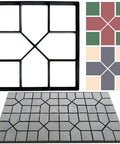 Cross Square Garden Pavement Mold Set For DIY Stepping Stones Reusable Concrete Forms showing mold and pattern designs
