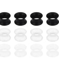 0G Ear Tunnels Kit Ultra Thin Silicone Flesh Flexible Gauges Set Of 6 Pairs Clear White Black For Piercing Expansion Plugs