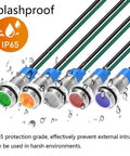 Orange LED Indicator Lights 3V To 9V DC Waterproof Panel Mount Signal Lamp Kit 5 Pack in various colors with IP65 splashproof rating