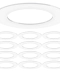 12 Pack Goof Rings For 4 Inch Recessed Lights White Matte Finish Outer Diameter 6.7 Inches Inner Diameter 4.25 Inches Durable Plastic