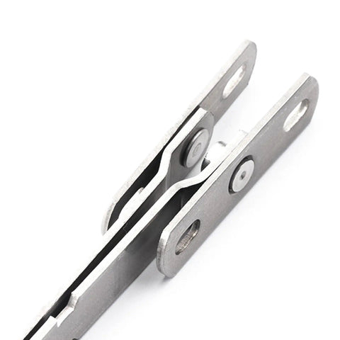 Close-up of stainless steel window restrictor stopper for your pad security keeps airflow and light while lockin tight no need to remove existing accessories easy install for bedroom living room or office.
