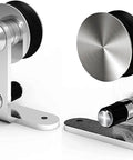 Sliding Barn Door Hangers Set 2pcs Stainless Steel No Track T Shape Compatible For All Sliding Barn Doors With Ultra Quiet Nylon Roller Wheels And High Quality Gcr15 Bearings To Deliver Smooth Glide And Reduced Friction