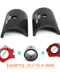 Heavy Duty Aluminum Bike Handlebar Shim 25.4 To 31.8 Mm Reducer Spacer Kit with wavy design for stem and bar