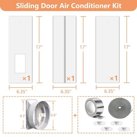 Portable AC Window Vent Kit With Adjustable 26 To 47 Inch Fit Universal Five Point One Inch And Five Point Nine Inch Coupler