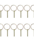 Get Your Yard Gear Fixin' With These 12 Heavy Duty Carbon Steel Retaining Pins Featuring Ring Locks For Tractors Mowers And Trailers To Keep Everything Secure And Rust-Free In The Dirt, showcasing 12 steel wire locks.