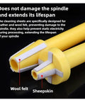 Close-up of Heavy Duty Spindle Cleaner Brush and Precision Tool Holder for CNC Milling Machines with wool felt and sheepskin tips.
