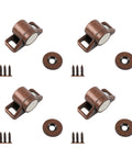 Heavy Duty 4 Pack Zinc Alloy Door Stoppers With Strong Magnets Smooth Quiet Cabinet Catches For Cupboard Holders Easy Install Screw Kit.