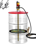 Heavy Duty Portable Pneumatic Grease Pump Kit For 55-Gallon Drums with high-pressure grease gun, hose, and drum connectors