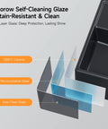 Bathroom Wash Basin(45 * 31 * 13cm) - Countertop/Wall-Mounted Recular Sink (Black) showing 3-layer self-cleaning glaze.