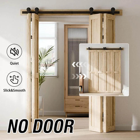 72 Inch Bi Fold Barn Door Hardware Kit For Four Doors With Top Mount Hangers Space Saving Sliding Track System For 68 Inch Openings