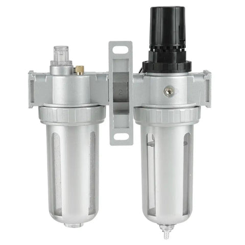 1/2-Inch Air Filter Regulator Lubricator Gauge Kit With Oil Water Separator for compressed air tools front view
