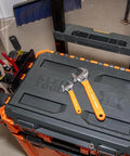 Adjustable Wrench Set With Extra Capacity 6 Inch And 10 Inch Forged Alloy Steel Wrenches Dipped Handles on toolbox lid