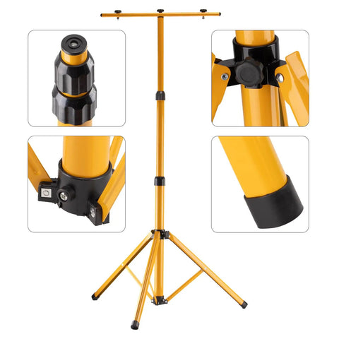 Adjustable Telescopic Metal Archery Target Stand in Bright Yellow for Backyard Practice, Fits Foam, Straw, EVA and Hanging Targets