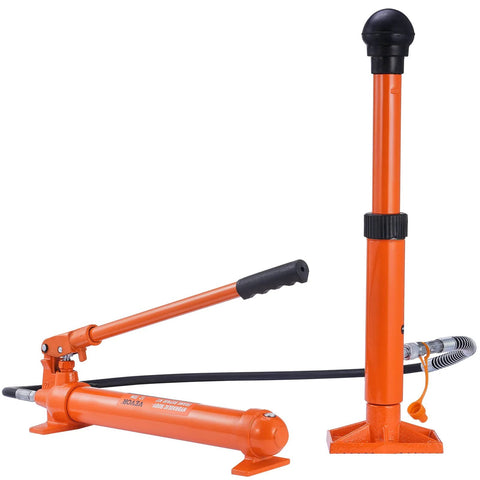 VEVOR 12-Ton porta power hydraulic jack kit with pump and 4.6 ft oil hose, orange portable set