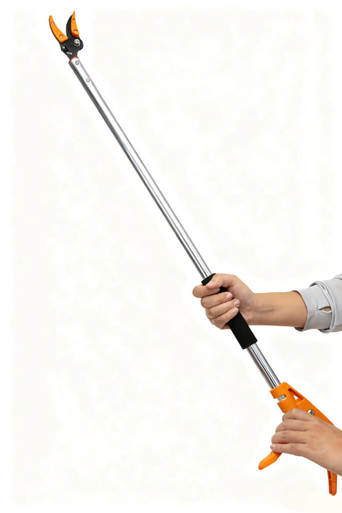 Long Reach Tree Pruner And Trimmer For High Branches And Fruit Picking 3.5 Foot Aluminum Extension Shears With Rust Resistant Loppers Half Inch Cut Lightweight Yard Tool For Easy Ground Pruning No Fuss.
