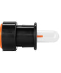 Rhino RV Tote Tank Gauge For Spill Free Filling And Dumping No Mess Easy Install Attaches To Standard Garden Hose Universal Fit For Most Tote Tanks Vent While Filling Or Dumping And Prevents Overfills black orange polymer tote tank gauge with clear tip