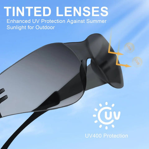 Tinted Safety Glasses 80 Pack Bulk ANSI Z87.1 UV Protection Eyewear For Men And Women, Scratch And Impact Resistant Sunglasses