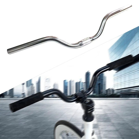 Rugged 54cm Aluminum Alloy Flat Bar Handlebar With 25.4mm Clamp for Mountain Bikes, rise style, shown on bike and separately.