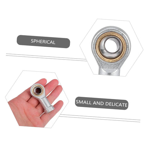 Four Pack Spherical Rod End Bearings With Female Thread For Pneumatic Equipment And Machinery Low Noise High Strength Copper Race And Hardened Steel Ball Durable For Power Tools Packaging Food Machinery Printing, close-up and hand-held view