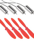 4 Pack 716 Brushed Motors Set 3.7V 45000 RPM 7x16mm High Torque Low Noise With 75mm CW CCW Propellers for FPV RC Quadcopters