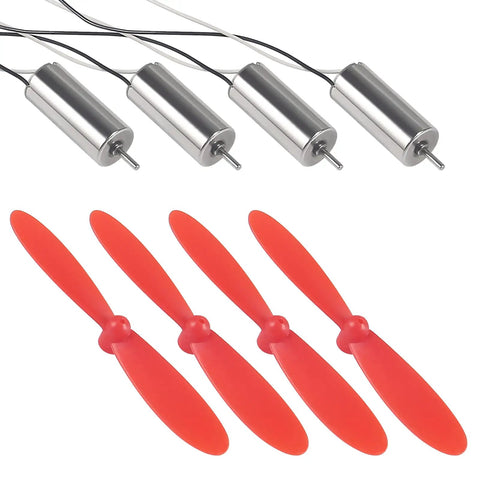 4 Pack 716 Brushed Motors Set 3.7V 45000 RPM 7x16mm High Torque Low Noise With 75mm CW CCW Propellers for FPV RC Quadcopters
