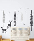 Dreamy Forest Woodland Nursery Wall Decals Set With Pine Trees Owls And Deer No Mess Easy Peel And Stick Baby Boy Girl Wall Stickers