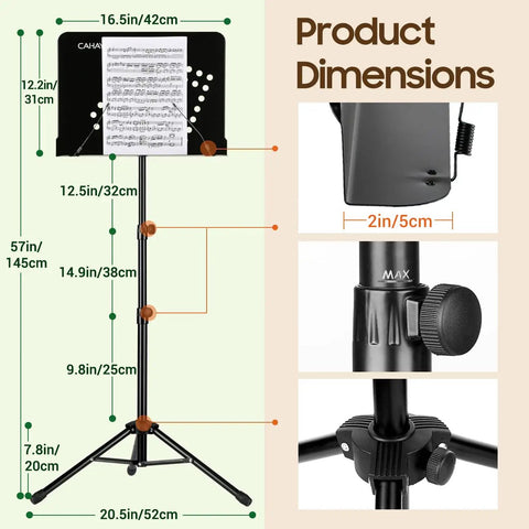Adjustable Height Metal Sheet Music Stand Featuring Roomy Recording Tray And Portable Carry Bag Built Tough For Road Ready Artists Seeking Zero Fuss Performance