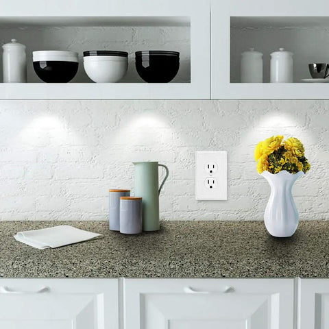 Sunken Pearls Heavy Duty Decorative Wall Plate Switch Plate Outlet Cover Set White 2 Pack For Single Duplex Zinc Alloy Construction