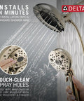 5-Spray In2ition Dual Shower Head With Handheld Spray, H2Okinetic PowerDrench For 3X Coverage, Magnetic Docking, Polished Nickel Finish