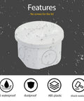 Heavy Duty Waterproof Junction Box IP55 Dustproof Abs Plastic Electrical Enclosure For Outdoor Wiring Projects Built Like A Tank With No Sweat Sealing In White with water droplets.