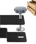 Multi Purpose Cabinet Installation Kit With Pro Grade Adjustable Drawer Jig And Locking Clamp Woodworking Fixture For Precise Desk Assembly Ergonomic Knob Clamps For Stable Furniture Installations Workshop Gear For DIY Projects close-up view