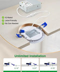 4 Inch LED recessed ceiling light with dimmable controls for easy installation and maintenance, part of 24 Pack Of 4 Inch Led Recessed Ceiling Lights With 5Cct Dimmable Controls And Easy Color Adjustment For A Crisp New Vibe That Truly Levels Up Your Space.