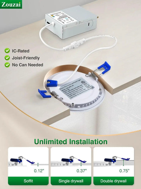 4 Inch LED recessed ceiling light with dimmable controls for easy installation and maintenance, part of 24 Pack Of 4 Inch Led Recessed Ceiling Lights With 5Cct Dimmable Controls And Easy Color Adjustment For A Crisp New Vibe That Truly Levels Up Your Space.