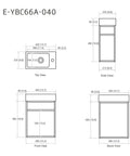 Technical drawings of 16 Inch Bathroom Vanity With Sink Combo For Small Spaces Industrial Wall Mounted Cabinet Set Modern Narrow Depth Bath Vanity For Tiny Bathrooms Space Saver Design With Built In Storage And Easy Install For Small Bathrooms showing dimensions and different views.