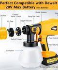 Badass Cordless Hvlp Paint Sprayer Designed For 20 Volt Max Packs Electric Spray Gun with quick release and control knobs.