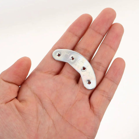 Hand holding one piece of Three Pairs Metal Heel Plates For Shoes And Boots Iron Sole Protectors Anti Wear Pads Heel Taps Tips