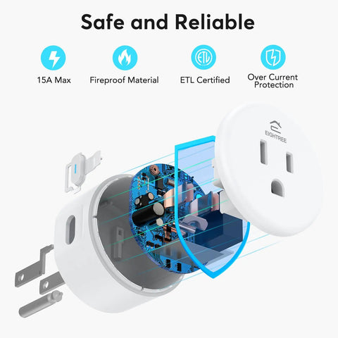 Smart Plug For Alexa And Google Home With Remote Control And Timer No Fuss Setup 2.4GHz WiFi Only exploded view of components