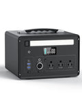 Rugged Portable Power Station Delivering A Solid 1000W Output Loaded With 1008Wh LiFePO4 Cells And A Quick 140W Usb C Port Across Eight Outputs To Keep Your Rig Running Smooth And Your Weekend Vibes Top Notch While Off Grid, black with multiple outputs and display.