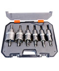 Heavy Duty Carbide Hole Saw Kit With 12 Pcs Tipped Drill Bits For Stainless Steel And Metal Works Perfectly For Tough Jobs At Home Or Job Site open case