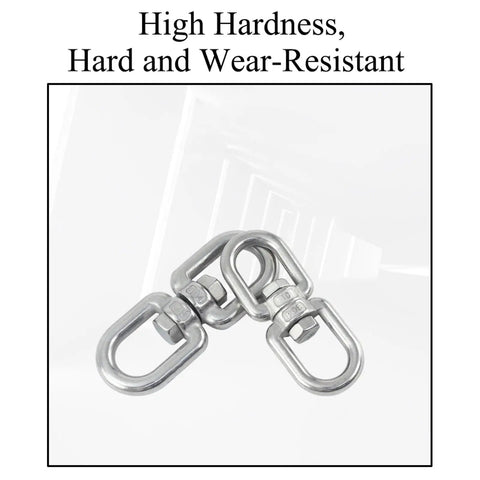 High hardness stainless steel 2 Pcs M4 Bearing Swing Swivel 360 Degree Rotation Hanging Accessory showing durability.